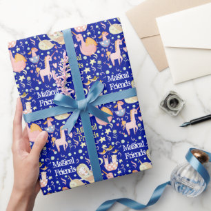 Papier Cadeau Nom, Narwhal Mermaid Unicorn Dragon Petite Impress