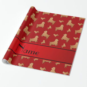 Papier Cadeau Nom personnalisé Chiens Norwich Terrier rouge