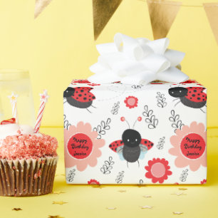Papier Cadeau Nom personnalisé de l'anniversaire heureux de Lit