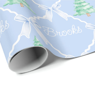 Papier Cadeau Nom personnalisé de l'arbre de Noël préppie person