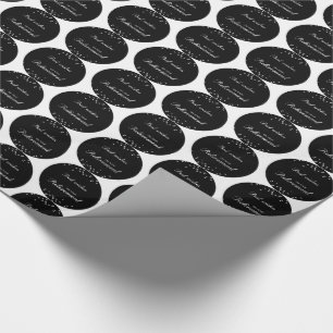 Papier Cadeau Nom personnalisé, Félicitations à la retraite Noir