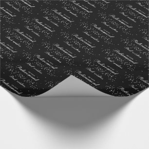 Papier Cadeau Nom personnalisé, Félicitations à la retraite Noir