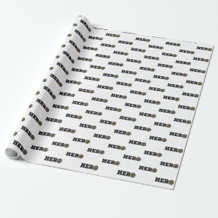 Papier Cadeau Nom personnalisé, héros du pompier