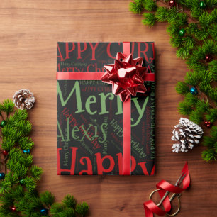 Papier Cadeau Nom personnalisé Joyeux Noël Anniversaire Drôle