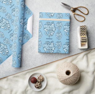 Papier Cadeau Nom personnalisé "Meilleure maman jamais"