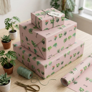 Papier Cadeau Nom personnalisé mignon Plante