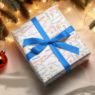 Papier Cadeau Nom personnalisé Petit texte Noël