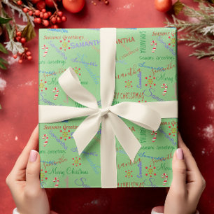 Papier Cadeau Nom personnalisé Petit texte Vacances Noël Guerre