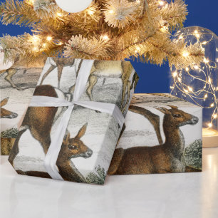 Papier Cadeau Nom Personnalisé Red Deer Hart, Hind, Roebuck Musc