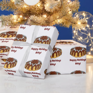 Papier Cadeau Nom Personnaliser Bundt Cake pour Noël