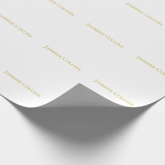 Papier Cadeau Nom professionnel minimaliste de couleur or