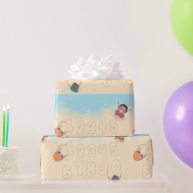 Papier Cadeau Nombres dans le sable (Créateur téléchargé)