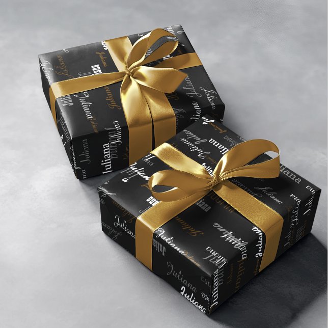 Papier Cadeau nommé . votre propre nom . personnalisé (Créateur téléchargé)