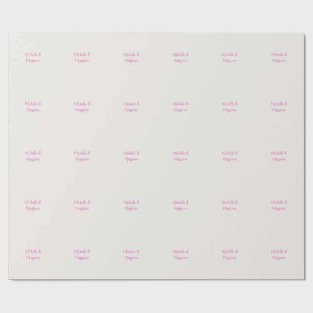 Papier Cadeau Noms de couple classiques professionnels uniques (Plat)