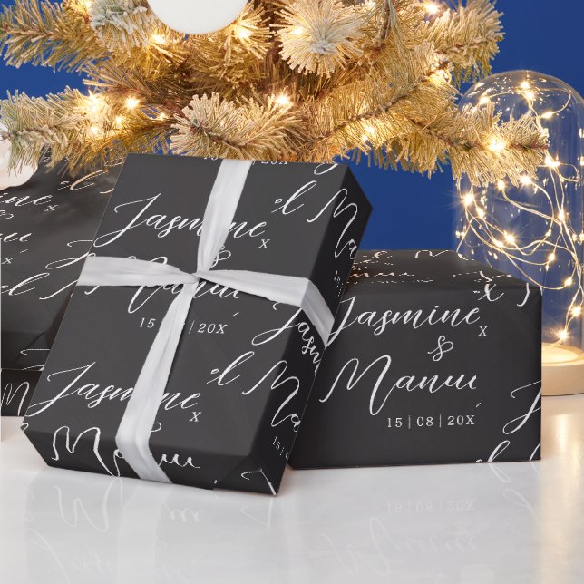 Papier Cadeau Noms de Couple Mariage (Vacances)