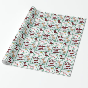 Papier Cadeau Noms de rennes du Père Noël Rudolph