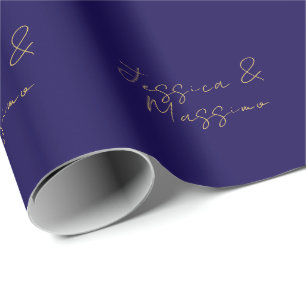 Papier Cadeau Noms professionnels tendance minimalistes Bleu & O