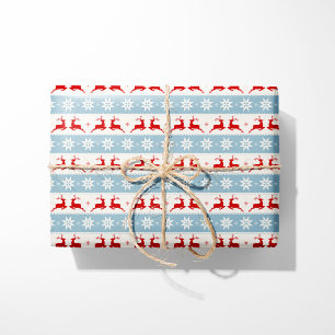 Papier Cadeau Nordique de Noël Reindeer et les étoiles - Fair Is