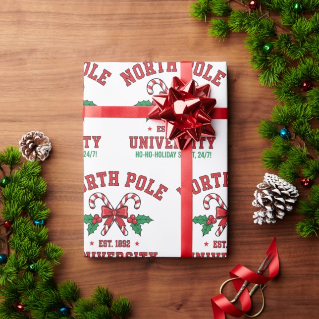 Papier Cadeau North Pole University Holiday Christmas (Cadeau de vacances)