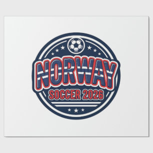 Papier Cadeau Norvège Football 2026 Football Gras Typographie de