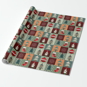 Papier Cadeau Nostalgale Vintage Patchwork Quilt