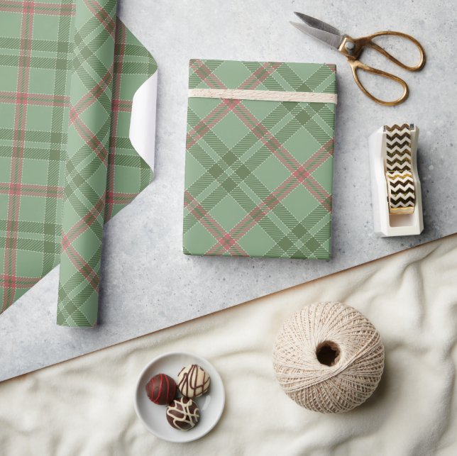 Papier Cadeau Nostalgique Noël Vert (Artisanat)