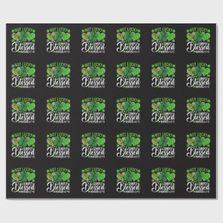 Papier Cadeau Not Lucky Simply Blessed Christian
