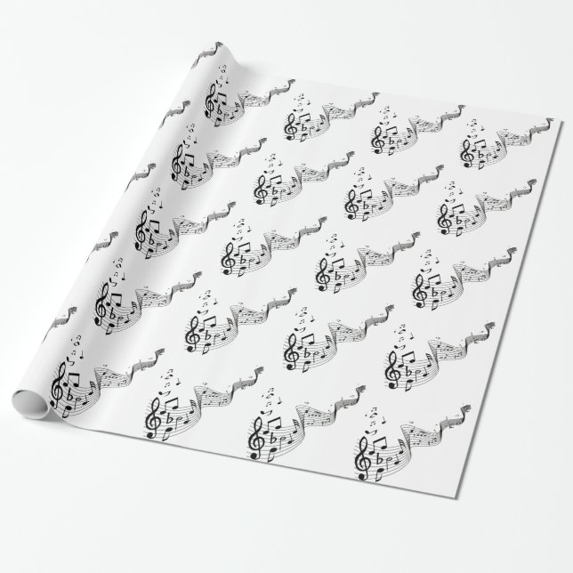 Papier Cadeau Notes de musique (Déroulé)