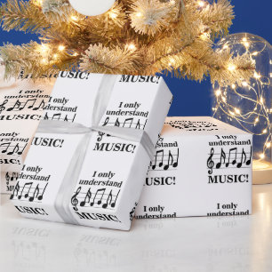 Papier Cadeau Notes de musique noir et blanc Anniversaire de mus