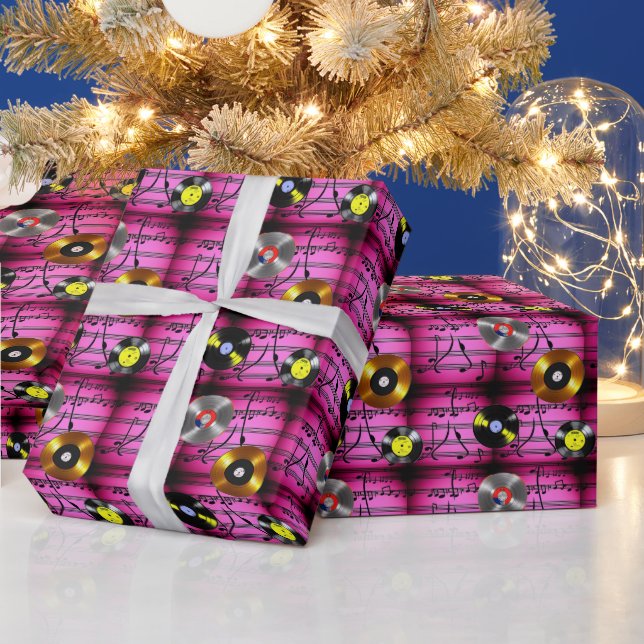 Papier Cadeau Notes et enregistrements musicaux (Vacances)