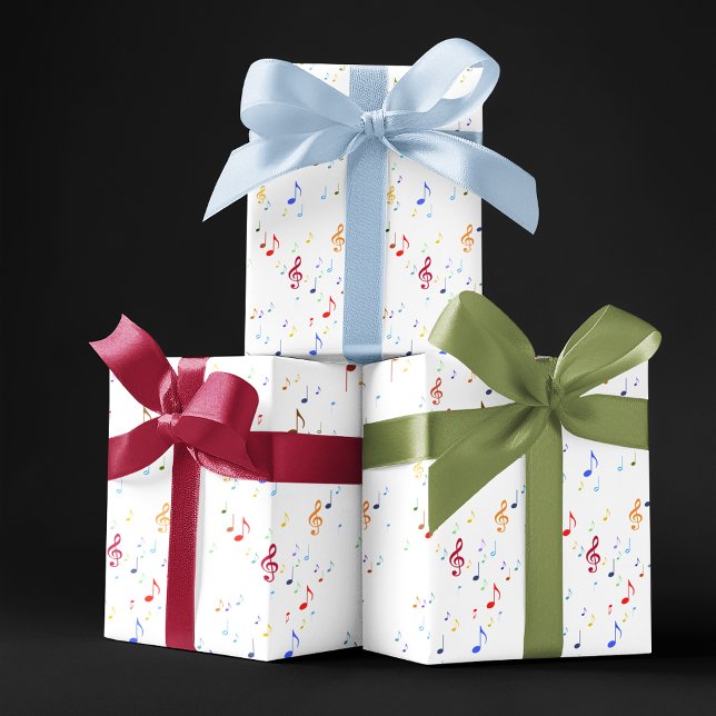 Papier Cadeau notes musicales colorées (Créateur téléchargé)