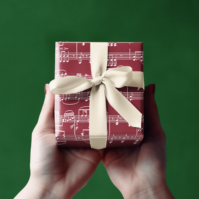 Papier Cadeau notes musicales joyeuses fêtes (Créateur téléchargé)