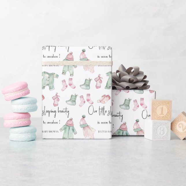 Papier Cadeau Notre baby shower de beauté endormi (Baby Shower)
