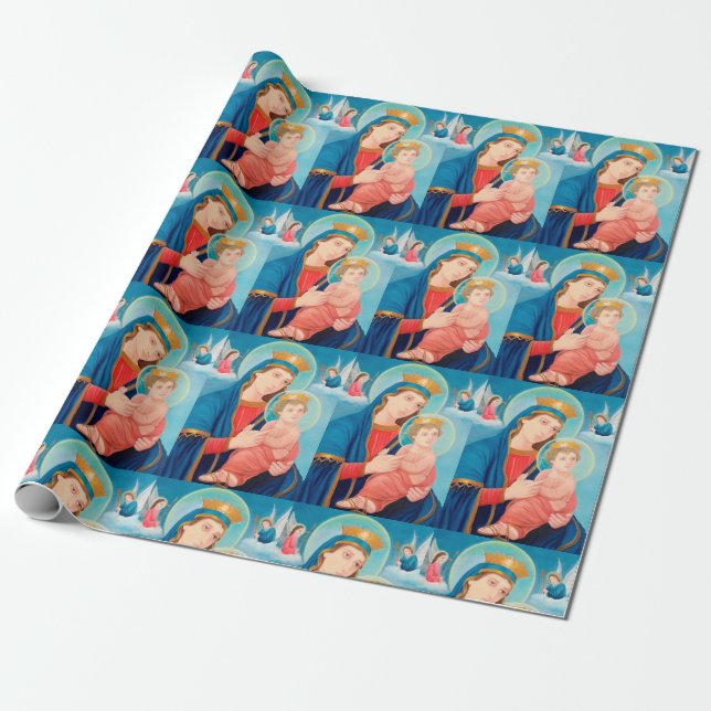 Papier Cadeau Notre-Dame de Perpétuel aide catholique (Déroulé)