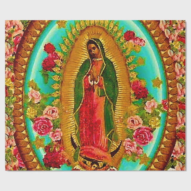Papier Cadeau Notre Dame Guadalupe-Mexique Sainte Vierge Marie (Plat)