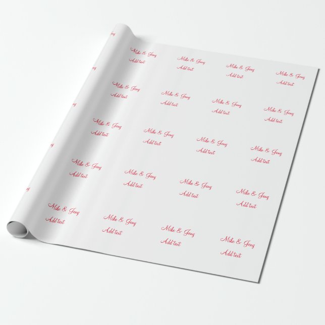 Papier Cadeau Notre premier Noël ajouter un nom de couple messag (Déroulé)
