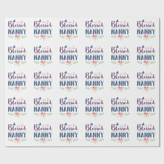 Papier Cadeau Nounou bénie (Plat)