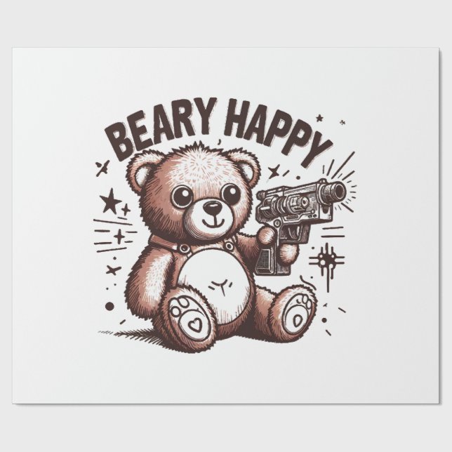 Papier Cadeau Nounours Beary Happy (Plat)