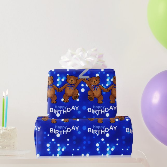Papier Cadeau nounours de danse du 2e anniversaire (Cadeaux de fête)