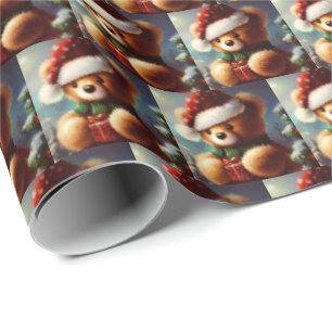 Papier Cadeau Nounours de Noël 2