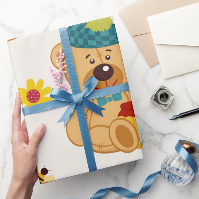 Papier Cadeau Nounours miel (Cadeaux)