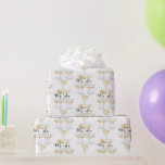 Papier Cadeau Nous faisons la Tour de champagne Noir et Or Maria<br><div class="desc">Papier d'emballage de mariage.  "Nous faisons".  Tour de champagne.</div>