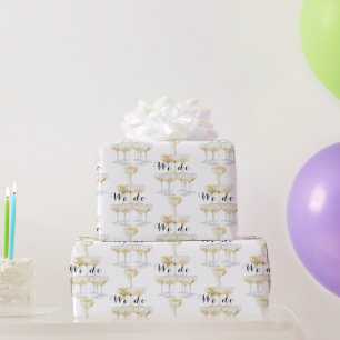 Papier Cadeau Nous faisons la Tour de champagne Noir et Or Maria