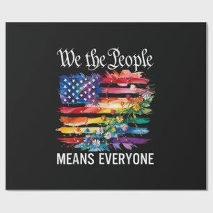Papier Cadeau Nous Le Peuple Signifie Tout Le Monde Arc-en-ciel