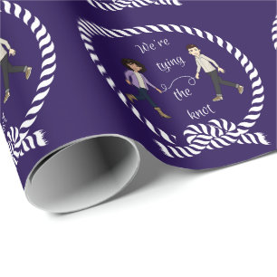 Papier Cadeau Nous nouons le nœud Engagement de mariage nautique