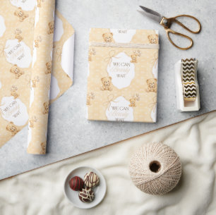 Papier Cadeau Nous pouvons à peine attendre Ours en peluche neut
