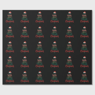 Papier Cadeau Nous vous souhaitons un joyeux Noël Xmas Chapeau d