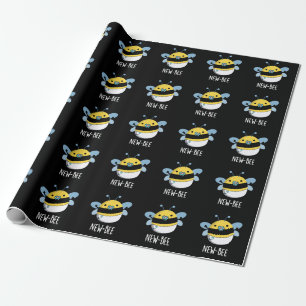 Papier Cadeau Nouveau Bee Funny Newbie Pun Bug Pun Dark BG
