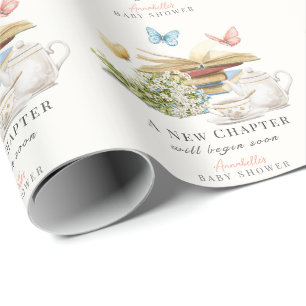 Papier Cadeau Nouveau chapitre Tea Butterfly Storybook Baby show