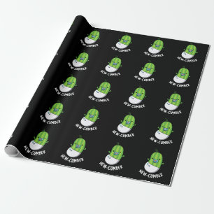 Papier Cadeau Nouveau concombre Funny Veggie Cucumber Pun Dark B
